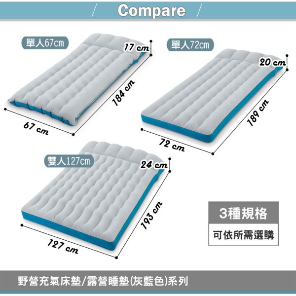 【INTEX】單人野營充氣床墊/露營睡墊-寬72cm (灰藍色) 15010230(67998) LIFECODE,戶外用品,LIFECODE生活密碼戶外用品生活館 ,,帳篷,折疊桌椅,鋁合金,車尾帳,速搭帳INTEX,露營,露營區,露營裝備,露營生活,露營美學,outdoor,camping,帳篷,露營小物,客廳帳