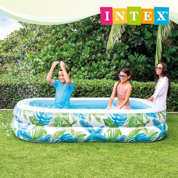 【INTEX】熱帶雨林家庭戲水池(229x152x48cm)-3歲+ 15120620(57177NP) INTEX 泳池,充氣泳池,家庭戲水池,親子戲水池,戲水池推薦