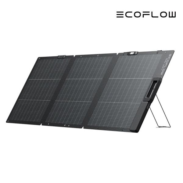 EcoFlow 160W 雙面輕量化便攜太陽能板 12600021 EcoFlow 160W 雙面便攜太陽能板,25% 高轉換效率、30–60° 可調支架、IP68 防水防塵,適合露營、車宿及戶外儲能充電。