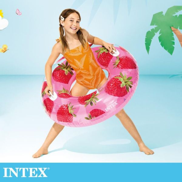 【INTEX】夏日水果游泳圈-直徑107cm 適用9+ 草莓/鳳梨/西瓜 15130550/1/2(56261NP) LIFECODE,戶外用品,LIFECODE生活密碼戶外用品生活館 ,帳篷,折疊桌椅,鋁合金,車尾帳,速搭帳,INTEX,露營,露營區,露營裝備,露營生活,露營美學,outdoor,camping,帳篷,露營小物,客廳帳