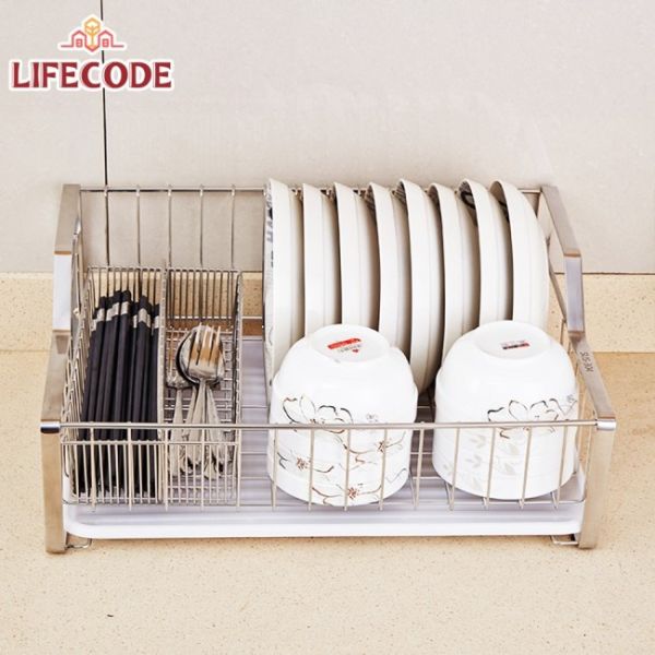 LIFECODE《收納王》不鏽鋼瀝水架/碗碟架+雙格筷子筒 14060230 LIFECODE,戶外用品,LIFECODE生活密碼戶外用品生活館 ,帳篷,折疊桌椅,鋁合金,車尾帳,速搭帳,INTEX,露營,露營區,露營裝備,露營生活,露營美學,outdoor,camping,帳篷,露營小物,客廳帳