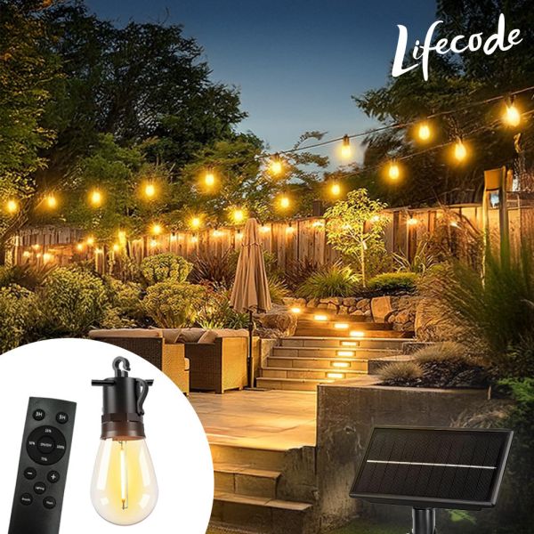 【LIFECODE】LED防水耐摔燈串S14-可調光可搖控-太陽能款-(15米15灯)12321060 太陽能燈串
LED庭園燈
露營燈串
S14燈串
戶外燈串
防水燈串
耐摔燈串
可調光燈串
遙控燈串
戶外氛圍燈
2500K暖黃光
IP65戶外燈
陽台燈飾
節能燈串
太陽能庭院燈
戶外串燈
露營佈置燈串
景觀燈串