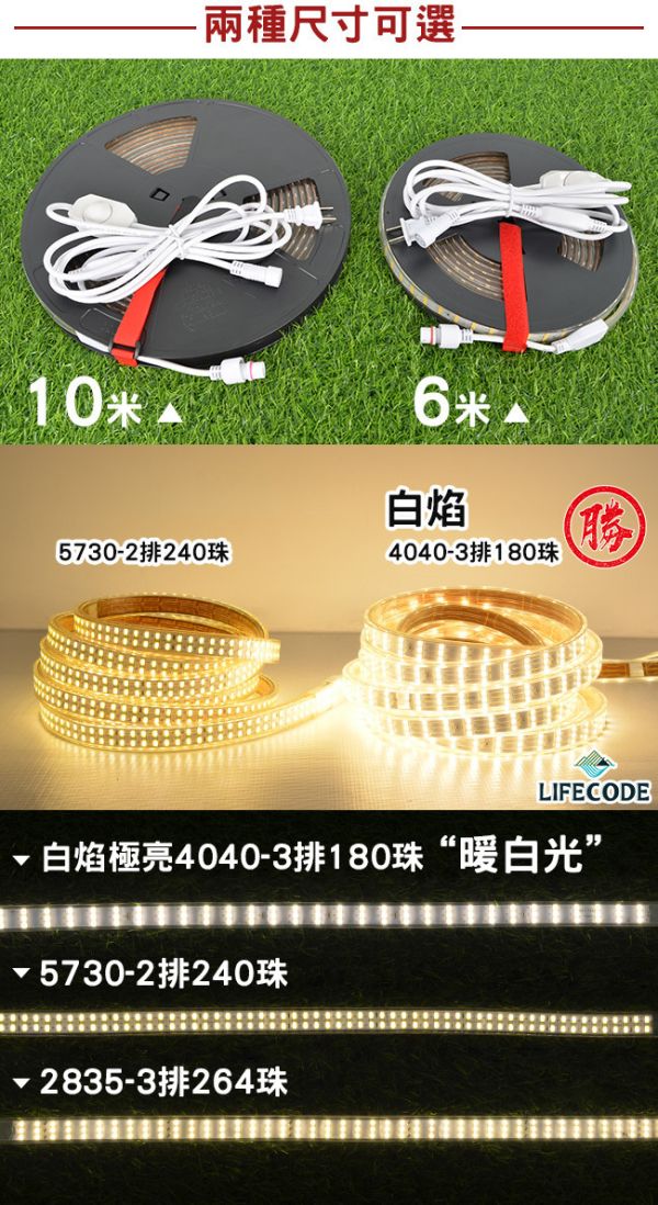 【LIFECODE】6米白焰高亮度4040-3排180珠可調光防水戶外燈條/露營燈條(附收合盤+網袋) 12320050-1 LIFECODE,戶外用品,LIFECODE生活密碼戶外用品生活館,帳篷,折疊桌椅,鋁合金,車尾帳,速搭帳,露營,露營區,露營裝備,露營生活,露營美學,outdoor,camping,帳篷,露營小物,燈條,白焰