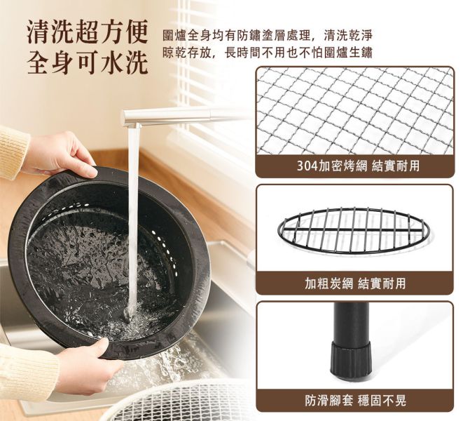 LIFECODE 圍爐燒烤桌/烤肉架/烤肉桌/焚火台(含304不鏽鋼烤網+提袋)12410250 