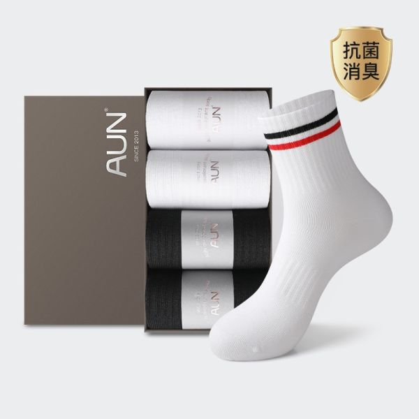 【4雙】AUN青少年時尚潮流中筒襪 QT001 AUN,除臭襪,腳臭,抑菌襪,抗菌襪,襪子,男襪,除臭襪推薦,中筒襪,機能襪,休閒襪,兒童襪,童襪,船型襪,短襪,防臭襪