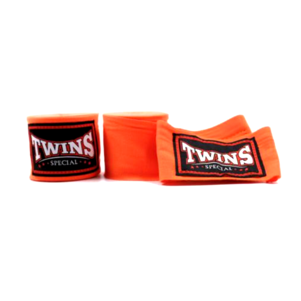 TWINS 手綁帶 橘色 4.5 米 彈性棉質 綁手 TWINS,手綁帶,棉質,彈性,泰拳,橘色,拳擊
