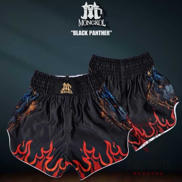MONGKOL 暗影烈火 黑豹 S / M / L / 2XL 泰拳褲 泰拳褲,MONGKOL,拳擊,踢拳,泰拳,muaythai,thaishort
