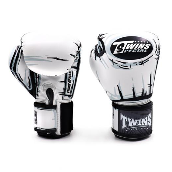 TWINS 泰國 最新款 漫畫風 12oz 14oz 真皮 拳擊手套 格鬥裝備,拳套,泰拳,TWINS,白色,拳擊,踢拳