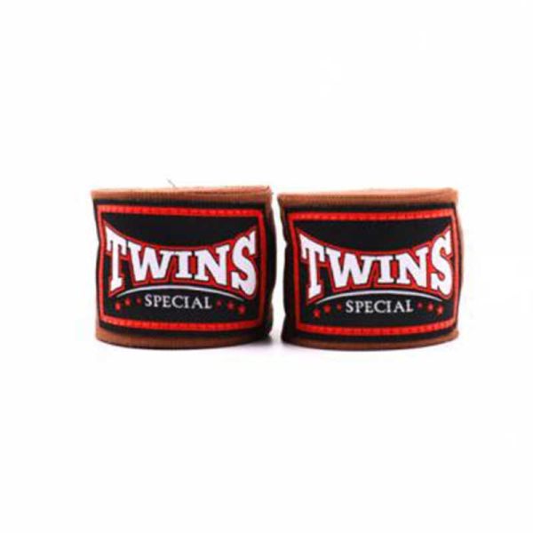 TWINS 手綁帶 棕色 4.5 米 彈性棉質 綁手 TWINS,手綁帶,棉質,彈性,泰拳,棕色,拳擊