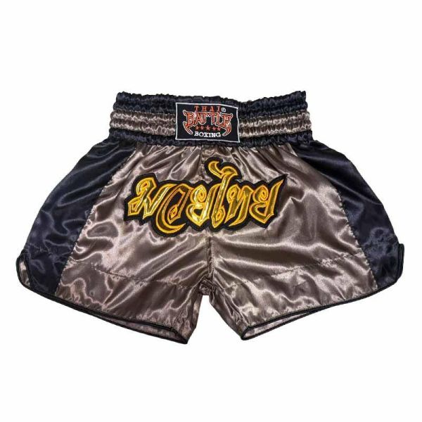 THAI BATTLE 兒童泰拳褲 M 黑茶銅款 THAI,泰拳褲,運動褲,拳擊,踢拳,泰拳,兒童,兒童泰拳,