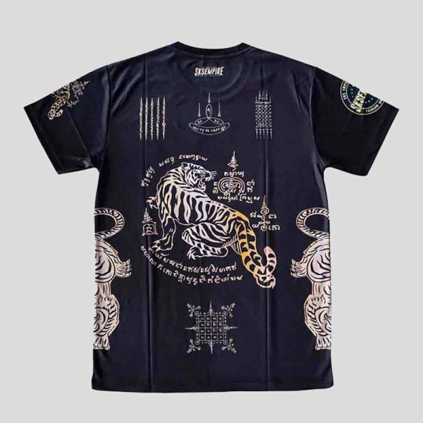 SKS Sakyant 黑色 L / 2XL 黃金猛虎 T恤 排汗運動衣 SKS,上衣,休閒上衣,泰拳,老虎,黑色,休閒服飾,排汗衫