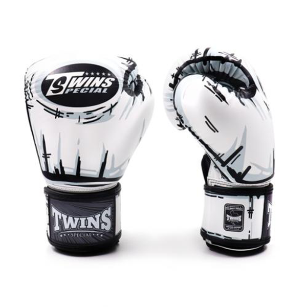 TWINS 泰國 最新款 漫畫風 12oz 14oz 真皮 拳擊手套 格鬥裝備,拳套,泰拳,TWINS,白色,拳擊,踢拳