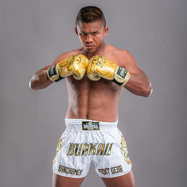 Buakaw 播求 純淨白蓮 霧面 L / XL / 2XL 泰拳褲 泰拳褲,運動短褲,泰拳,踢拳,拳擊,MMA