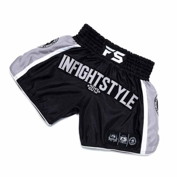 INFIGHT STYLE 復古 IVY 黑款 M / XL / 2XL / 3XL 泰拳褲 泰拳褲,泰國,拳擊,黑色,MMA,踢拳