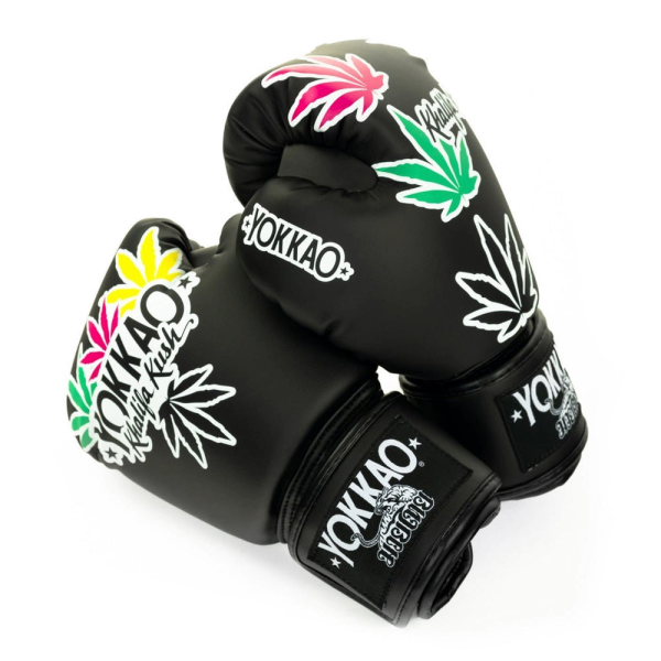 YOKKAO Khalifa Kush 12oz 14oz 16oz 黑色 極細纖 拳擊手套 拳套,YOKKAO,拳擊,踢拳,泰拳,拳擊,黑色,大麻,Khalifa