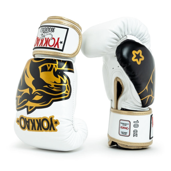 YOKKAO 經典雄獅 12oz 14oz 白色 真皮 拳擊手套 拳套,YOKKAO,拳擊,踢拳,泰拳,拳擊,白色,lion,white