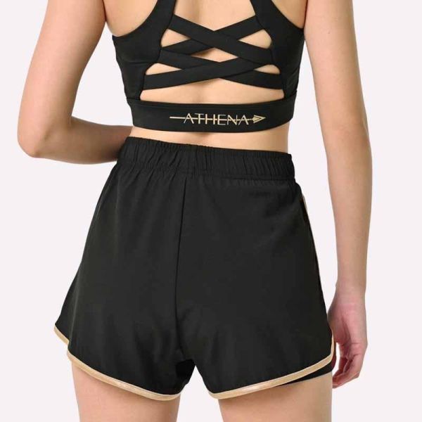 ATHENA 運動短褲 L / XL 黑金款 短褲,運動短褲,泰拳,ATHENA,黑色,格鬥褲,重訓