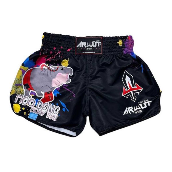 Arwut 彈跳豬 S / M / L / XL  泰拳褲 泰拳褲,泰國,拳擊,黑色,MMA,踢拳