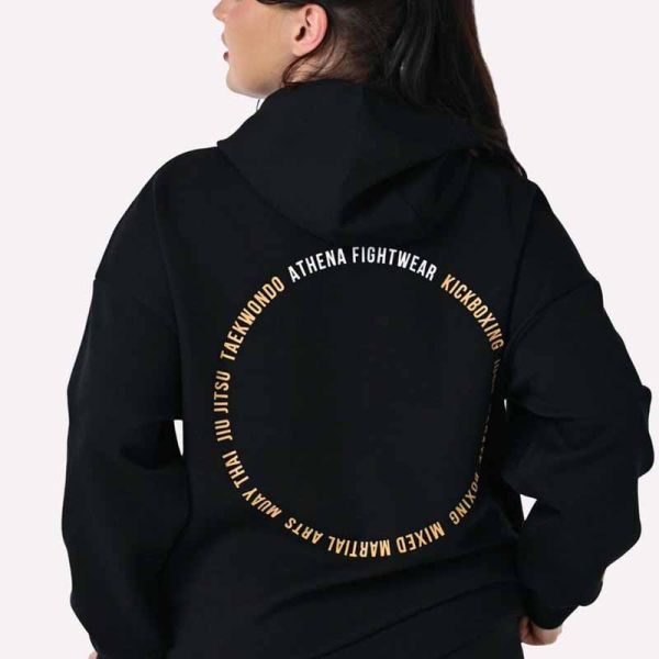 ATHENA 連帽 T Hoodie M 黑金 上衣,休閒上衣,泰拳,ATHENA,黑色,帽T,休閒服飾, Hoodie