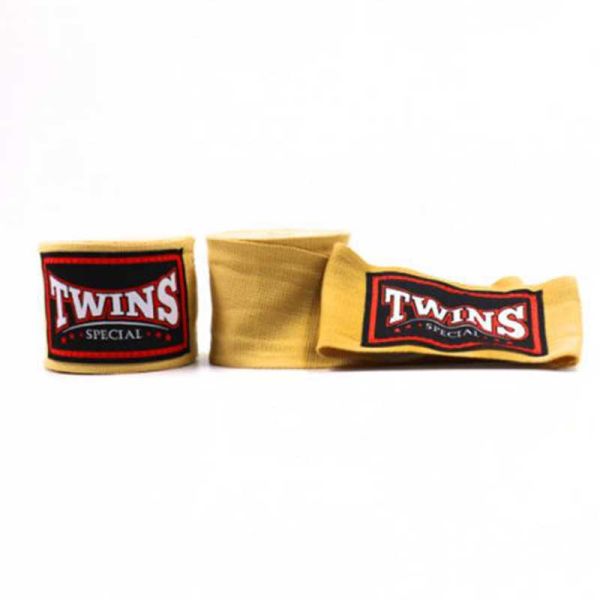 TWINS 手綁帶 金色 4.5 米 彈性棉質 綁手 TWINS,手綁帶,棉質,彈性,泰拳,金色,拳擊