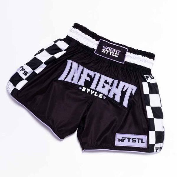 INFIGHT STYLE 最終點 黑款 S / M / L / XL / 2XL / 3XL泰拳褲 泰拳褲,泰國,拳擊,黑色,MMA,踢拳