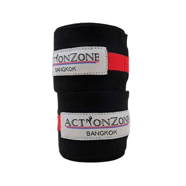 Action Zone 手綁帶 4.5米 黑紅 彈性棉質 綁手 格鬥裝備,MMA,泰拳,手綁帶,纏手,黑色