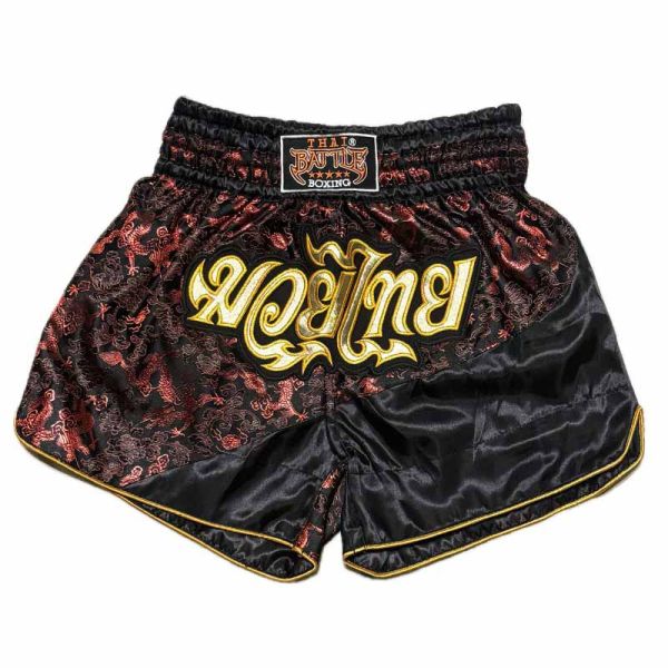 THAI BATTLE 黯色龍紋 M 黑紅款 泰拳褲 33fight,泰拳褲,運動褲,拳擊,踢拳,泰拳,