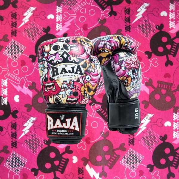 RAJA 美式塗鴉 8oz 真皮 拳擊手套 拳套,RAJA,拳擊,踢拳,泰拳,拳擊