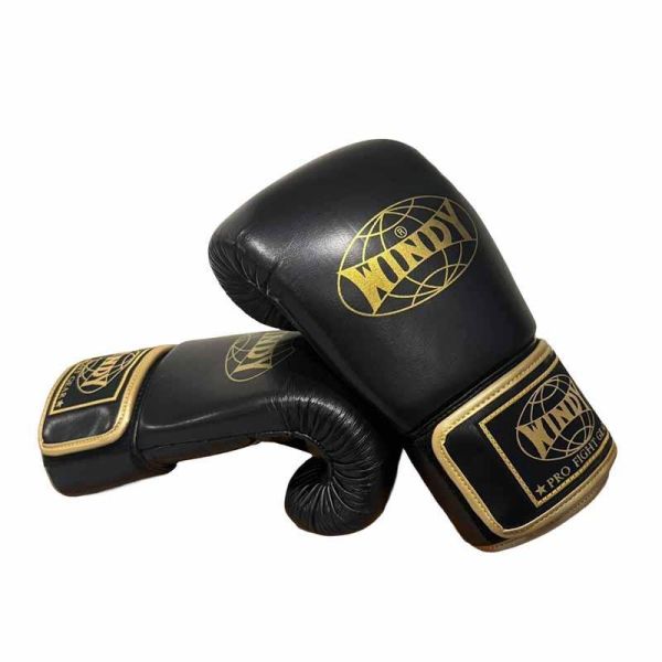 WINDY 黑金款 12oz 真皮 拳套 拳套,泰拳,踢拳,拳擊,黑色,WINDY