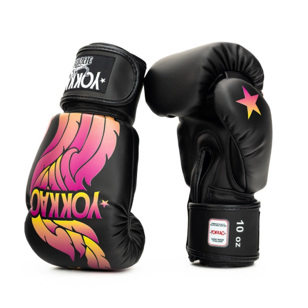 YOKKAO 焰火 12oz 14oz 16oz 黑色 極細纖 拳擊手套 拳套,YOKKAO,拳擊,踢拳,泰拳,拳擊,黑色,fire,black