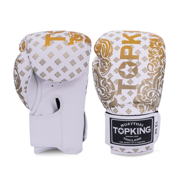 TOP KING TKB 鏡花 2 白色 12 真皮 拳擊手套 拳套,TKB,拳擊,踢拳,泰拳,拳擊,白色