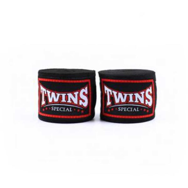 TWINS 手綁帶 黑色 4.5 米 彈性棉質 綁手 TWINS,手綁帶,棉質,彈性,泰拳,黑色,拳擊