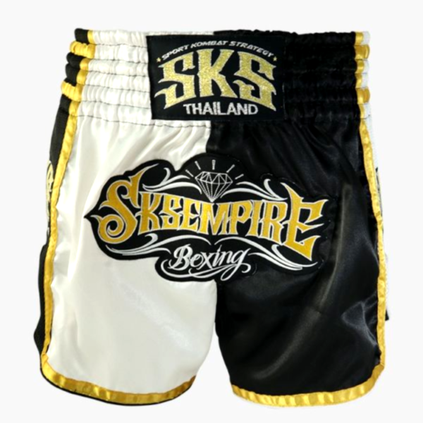 SKS 黑白撞色  M / XL / 2XL 芭達雅 泰拳褲 運動短褲 SKS,泰拳褲,運動褲,拳擊,踢拳,泰拳,