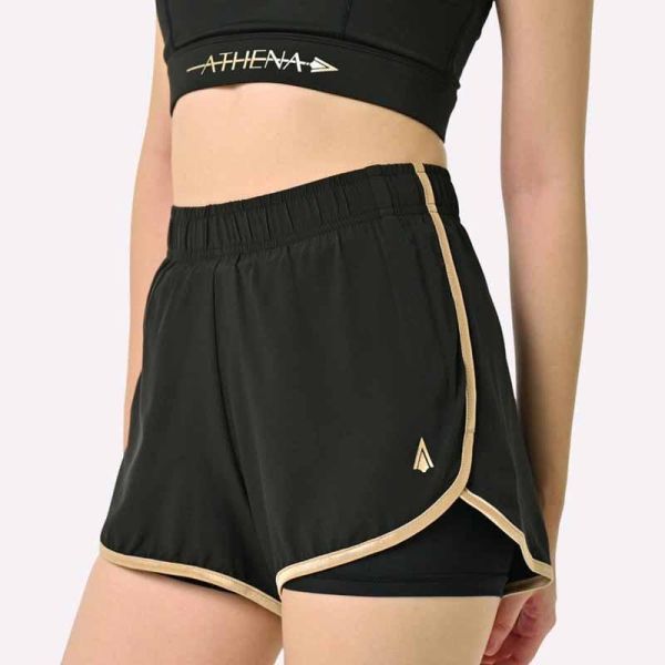 ATHENA 運動短褲 L / XL 黑金款 短褲,運動短褲,泰拳,ATHENA,黑色,格鬥褲,重訓