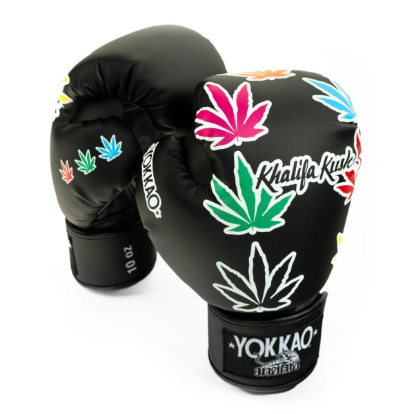 YOKKAO Khalifa Kush 12oz 14oz 16oz 黑色 極細纖 拳擊手套 拳套,YOKKAO,拳擊,踢拳,泰拳,拳擊,黑色,大麻,Khalifa