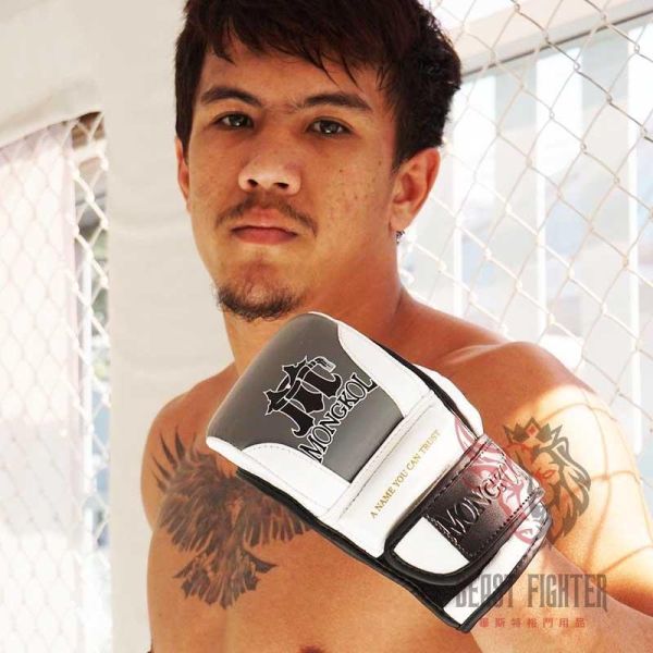 MONGKOL 真皮 MMA Pro 灰色 M 露指拳套 拳套,MONGKOL,拳擊,踢拳,MMA,綜合格鬥,露指拳套,露指手套