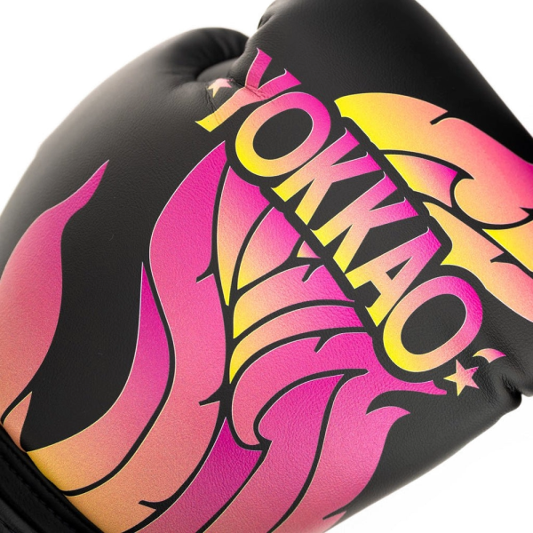 YOKKAO 焰火 12oz 14oz 16oz 黑色 極細纖 拳擊手套 拳套,YOKKAO,拳擊,踢拳,泰拳,拳擊,黑色,fire,black