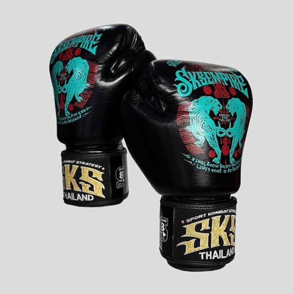 SKS 虎紋炸彈 12oz 黑色 極細纖皮革 拳擊手套 拳套,SKS,拳擊,踢拳,泰拳,拳擊,黑色
