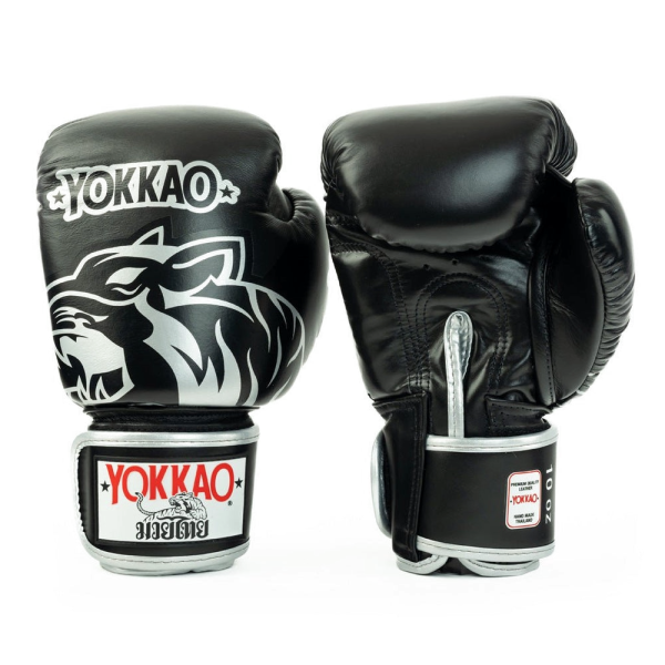 YOKKAO 經典雄獅 12oz 14oz 16oz 黑色 真皮 拳擊手套 拳套,YOKKAO,拳擊,踢拳,泰拳,拳擊,黑色,lion,
