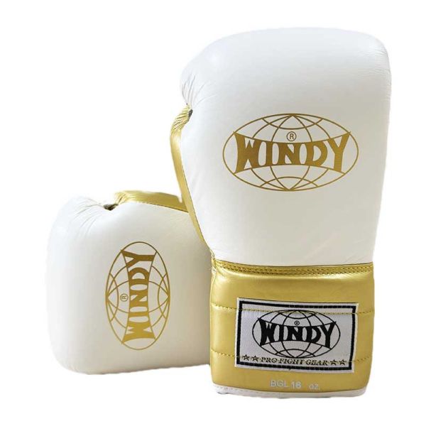 WINDY 白金繫繩款 16oz 真皮 拳套 拳套,泰拳,踢拳,拳擊,白金,白色,WINDY