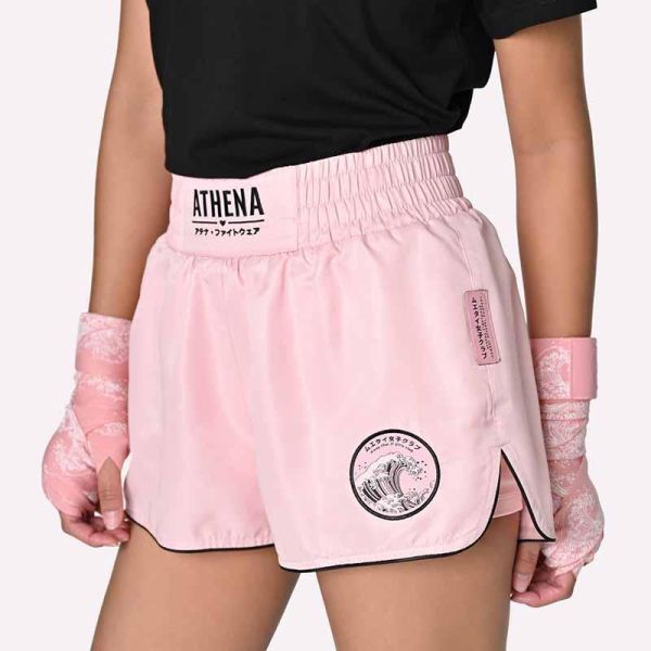 ATHENA 浪潮 Ryoko 粉黑款 S / M / L 泰拳褲 格鬥褲 運動短褲 運動短褲,泰拳褲,泰拳,ATHENA,黑色,拳擊