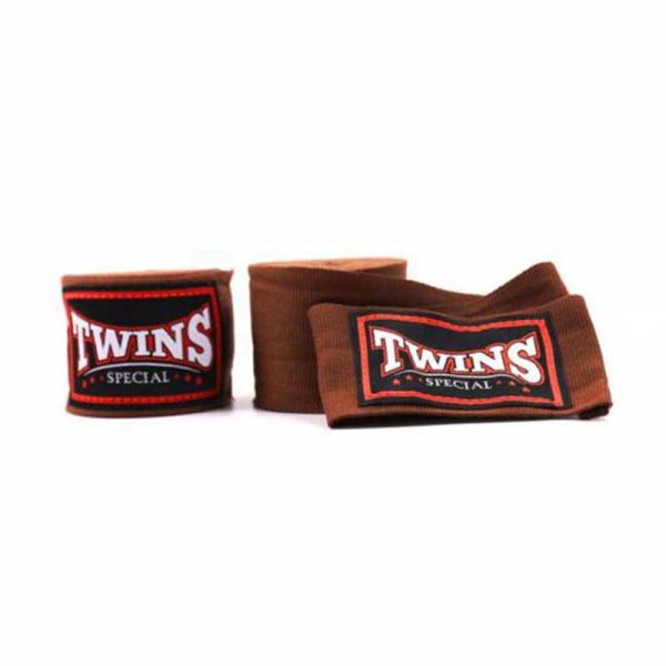 TWINS 手綁帶 棕色 4.5 米 彈性棉質 綁手 TWINS,手綁帶,棉質,彈性,泰拳,棕色,拳擊