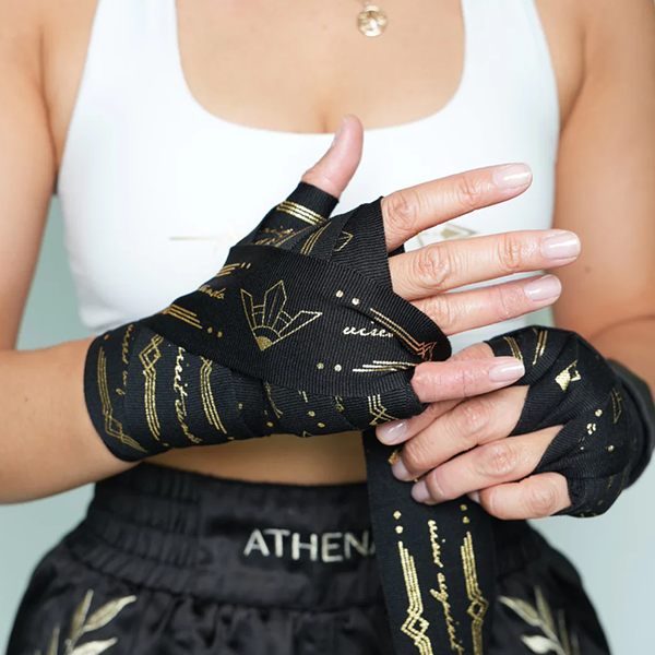 ATHENA 手綁帶 4.5米 黑色 黛安娜 神力女超人 附洗滌袋 手綁帶,棉質,彈性,泰拳,ATHENA,神力女超神,DC,黛安娜,拳擊
