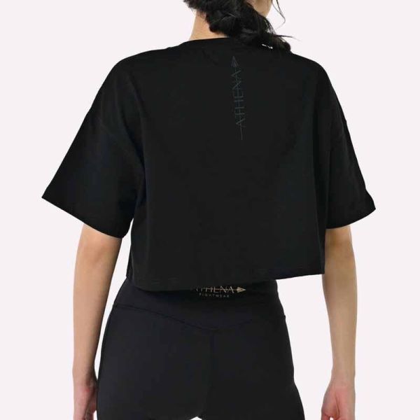 ATHENA 運動上衣 S / M 黑色 短版 T 卹 泰拳女孩俱樂部 上衣,休閒上衣,泰拳,ATHENA,黑色,短版上衣,休閒服飾