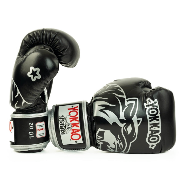 YOKKAO 經典雄獅 12oz 14oz 16oz 黑色 真皮 拳擊手套 拳套,YOKKAO,拳擊,踢拳,泰拳,拳擊,黑色,lion,