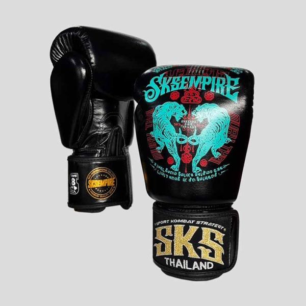SKS 虎紋炸彈 12oz 黑色 極細纖皮革 拳擊手套 拳套,SKS,拳擊,踢拳,泰拳,拳擊,黑色