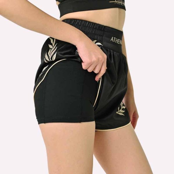 ATHENA 黑色 S / M / 2XL 泰拳褲 格鬥褲 運動短褲 運動短褲,泰拳褲,泰拳,ATHENA,黑色,拳擊