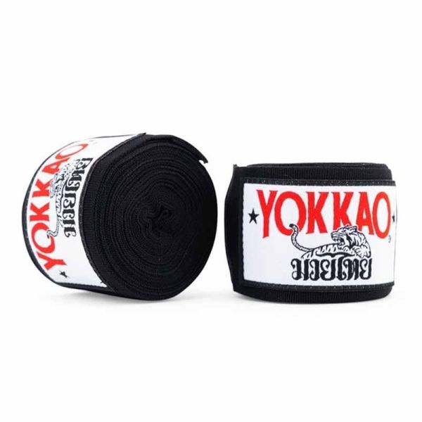 YOKKAO 手綁帶 4米 黑色款 手綁帶,棉質,彈性,泰拳,YOKKAO,黑色,拳擊