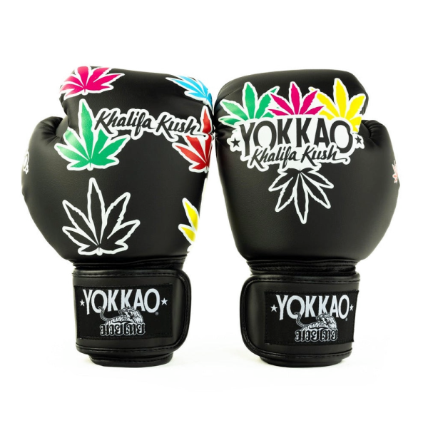 YOKKAO Khalifa Kush 12oz 14oz 16oz 黑色 極細纖 拳擊手套 拳套,YOKKAO,拳擊,踢拳,泰拳,拳擊,黑色,大麻,Khalifa