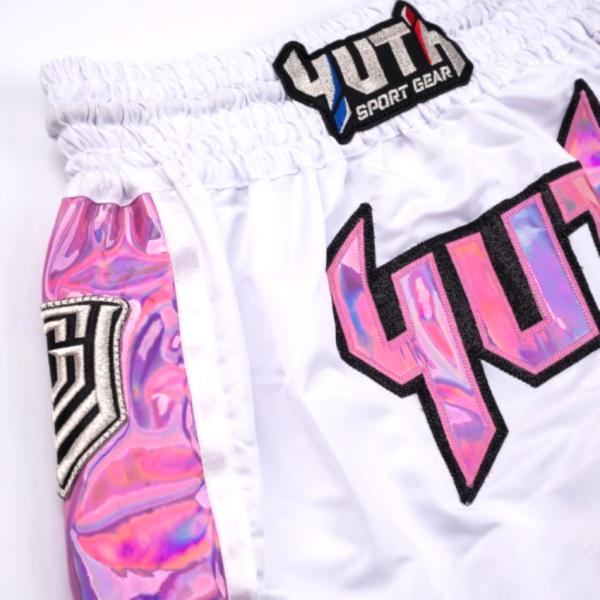 YUTH 芭達雅 L / XL 白粉 亮面 泰拳褲 運動短褲 YUTH,泰拳褲,運動褲,拳擊,踢拳,泰拳,
